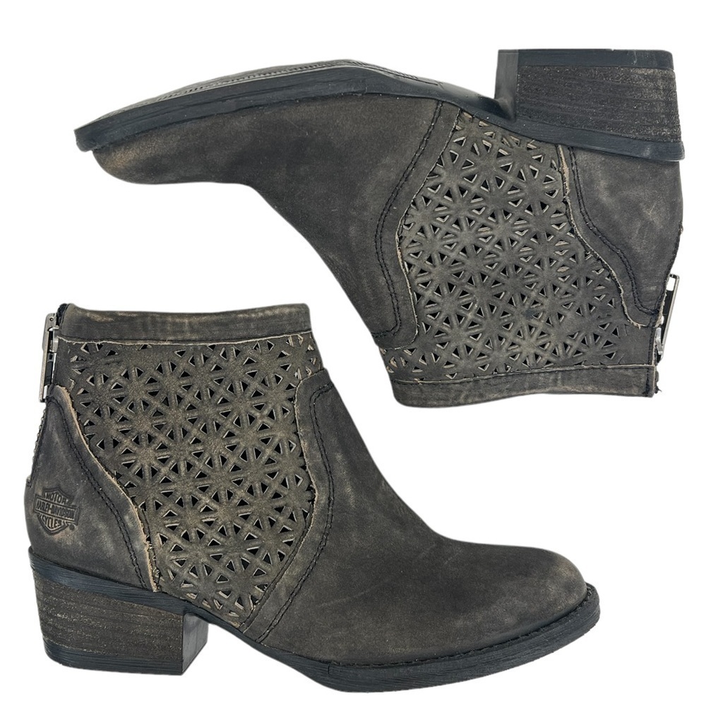 Harley-Davidson Women’s Liam Distressed Motorcycle Bootie Boots - Picture 2 of 14